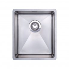 Prima+ R10 Compact 1.0 Bowl Undermount/Inset Kitchen Sink with Waste Kit 440mm L x 380mm W - Stainless Steel