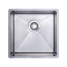 Prima+ R10 1.0 Bowl Undermount/Inset Kitchen Sink with Waste Kit 440mm L x 450mm W - Stainless Steel