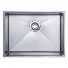 Prima+ R10 1.0 Bowl Undermount/Inset Large Kitchen Sink with Waste Kit 590mm L x 440mm W - Stainless Steel