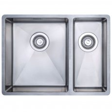 Prima+ R10 1.5 Bowl Undermount/Inset Kitchen Sink LH with Waste Kit 590mm L x 440mm W - Stainless Steel