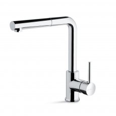 Prima+ Riace Pull Out Single Lever L-Shaped Kitchen Sink Mixer Tap - Chrome
