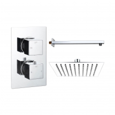 Signature React Thermostatic Dual Concealed Mixer Shower with Fixed Shower Head - Chrome