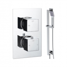 Signature React Thermostatic Concealed Shower Valve with Adjustable Slide Rail Kit - Chrome