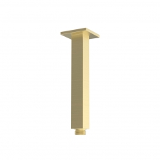 Signature React Square Ceiling Mounted Shower Arm 180mm Length - Brushed Brass