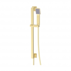Signature Reflex Square Shower Slide Rail Kit with Single Function Handset - Brushed Brass