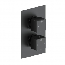 Signature React Thermostatic 1 Outlet Concealed Shower Valve Dual Handle - Matt Black