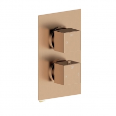 Signature React Thermostatic 1 Outlet Concealed Shower Valve Dual Handle - Brushed Bronze