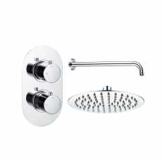 Signature Reflex Thermostatic Dual Concealed Mixer Shower with Fixed Shower Head - Chrome