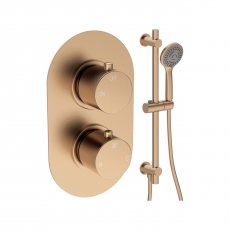Signature Reflex Thermostatic Concealed Shower Valve with Adjustable Slide Rail Kit - Brushed Bronze