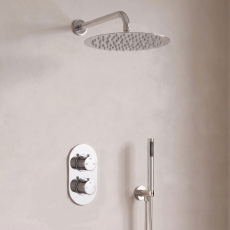 Signature Reflex Thermostatic Dual Concealed Mixer Shower with Shower Kit + Fixed Shower Head - Chrome
