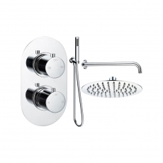 Signature Reflex Thermostatic Dual Concealed Mixer Shower with Shower Kit + Fixed Shower Head - Chrome