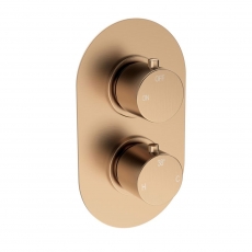 Signature Reflex Thermostatic 1 Outlet Concealed Shower Valve Dual Handle - Brushed Bronze
