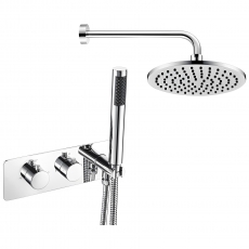 Signature Revive Pack One Twin Concealed Mixer Shower with Handset and ABS Fixed Head - Chrome