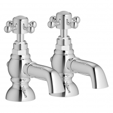 Signature Kensington Bath Taps Pair Pillar Mounted - Chrome