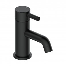 Signature Sail Mini Mono Basin Mixer Tap Single Handle with Click Clack Waste - Matt Black