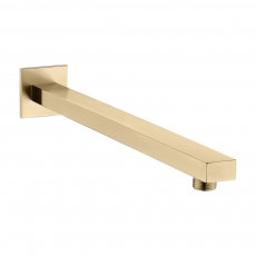 Signature Square Wall Mounted Shower Arm 300mm Length - Brushed Brass