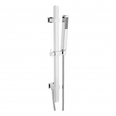 Signature Square Premium Shower Slide Rail Kit with Single Function Handset and Elbow - Stainless Steel