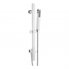 Signature Square Premium Shower Slide Rail Kit with Single Function Handset and Elbow - Chrome