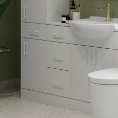 Signature Skyline Storage Unit 3-Drawer 300mm Wide - Gloss White