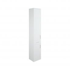 Signature Skyline Floor Standing 2-Door and 1-Drawer Tall Unit 350mm Wide - Gloss White