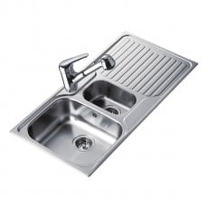 Signature Teka Princess 1.5 Bowl Kitchen Sink with Waste Kit 1000mm L x 500mm W - Stainless Steel