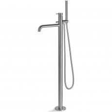 Vema Tiber Freestanding Bath Shower Mixer Tap with Shower Kit - Stainless Steel
