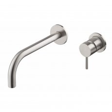 Vema Tiber 2-Hole Basin Mixer Tap Wall Mounted - Stainless Steel