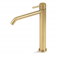 Vema Tiber Tall Basin Mixer Tap Single Handle - Brushed Brass