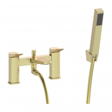 Signature Tilt Bath Shower Mixer Tap with Shower Kit and Bracket - Brushed Brass