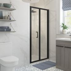 Signature Verve Matt Black Bi-Fold Shower Door - 5mm Glass