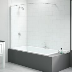Merlyn Vivid Curtain Rail Bath Screen 1550mm High x 300mm Wide - 6mm Glass