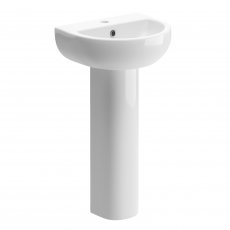 Signature Zeus Basin and Full Pedestal 450mm Wide - 1 Tap Hole