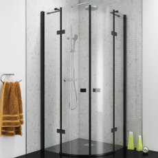 Delphi Vodas 8 Stella Black Quadrant Shower Enclosure - 8mm Glass