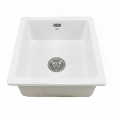 The 1810 Company Argilla 1 Bowl Fireclay Kitchen Sink 450mm Wide - White