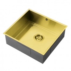 The 1810 Company Axixuno 450U 1.0 Bowl Quartz Undermount Kitchen Sink - Gold Brass