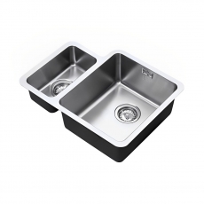 The 1810 Company Luxsoplusduo25 160/340U 1.5 Bowl Undermount Kitchen Sink - Right Handed