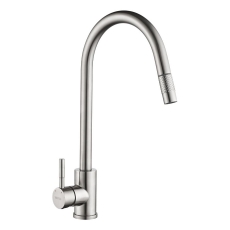 The 1810 Company Ritrarre QFit Flex Pull Out Kitchen Sink Mixer Tap - Brushed Steel
