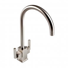 The 1810 Company Ruscello Square Body Kitchen Sink Mixer Tap - Brushed Steel
