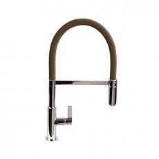 The 1810 Company Spirale Chrome Spout Sink Mixer Tap with Flexible Hose - Mocha