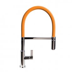 The 1810 Company Spirale Chrome Spout Sink Mixer Tap with Flexible Hose - Orange
