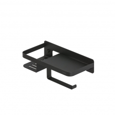 Tiger Caddy Toilet Roll Holder with Shelf - Black