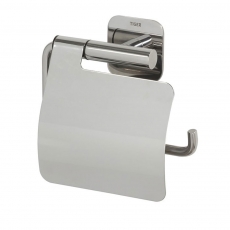 Tiger Colar Toilet Roll Holder with Cover - Polished Stainless Steel