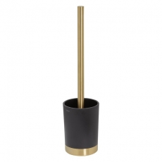 Tiger Tune Toilet Brush and Holder Freestanding - Brushed Brass/Black