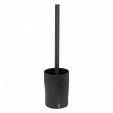 Tiger Tune Toilet Brush and Holder Freestanding - Brushed Metal Black/Black