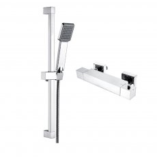 Delphi Piron Thermostatic Square Bar Mixer Shower with Shower Kit - Chrome