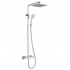 Delphi Zacha Thermostatic Bar Mixer Shower with Shower Kit + Fixed Shower Head - Chrome
