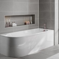 Trojan J Shaped Single Ended Bath 1700mm x 750mm Right Handed - No Tap Hole