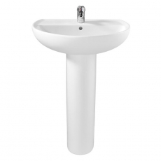 Twyford Alcona Basin & Full Pedestal 500mm Wide 1 Tap Hole
