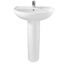 Twyford Alcona Basin & Full Pedestal 550mm Wide 1 Tap Hole