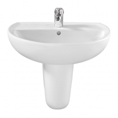 Twyford Alcona Basin & Semi Pedestal 550mm Wide 1 Tap Hole